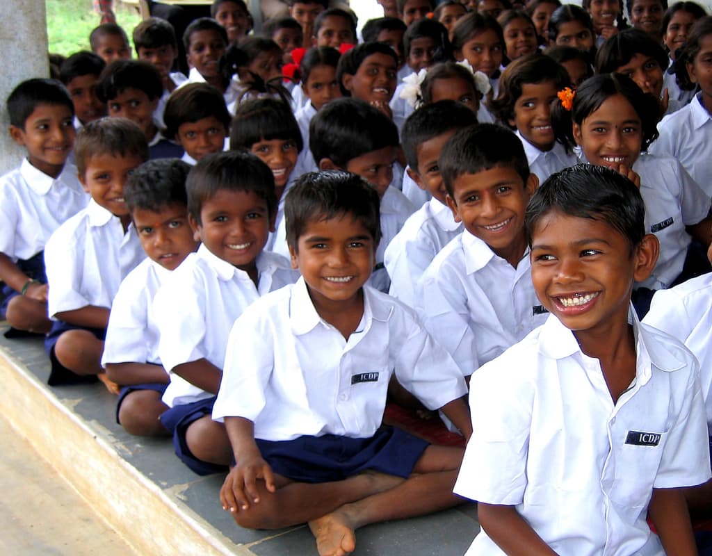 Children learning together in a classroom