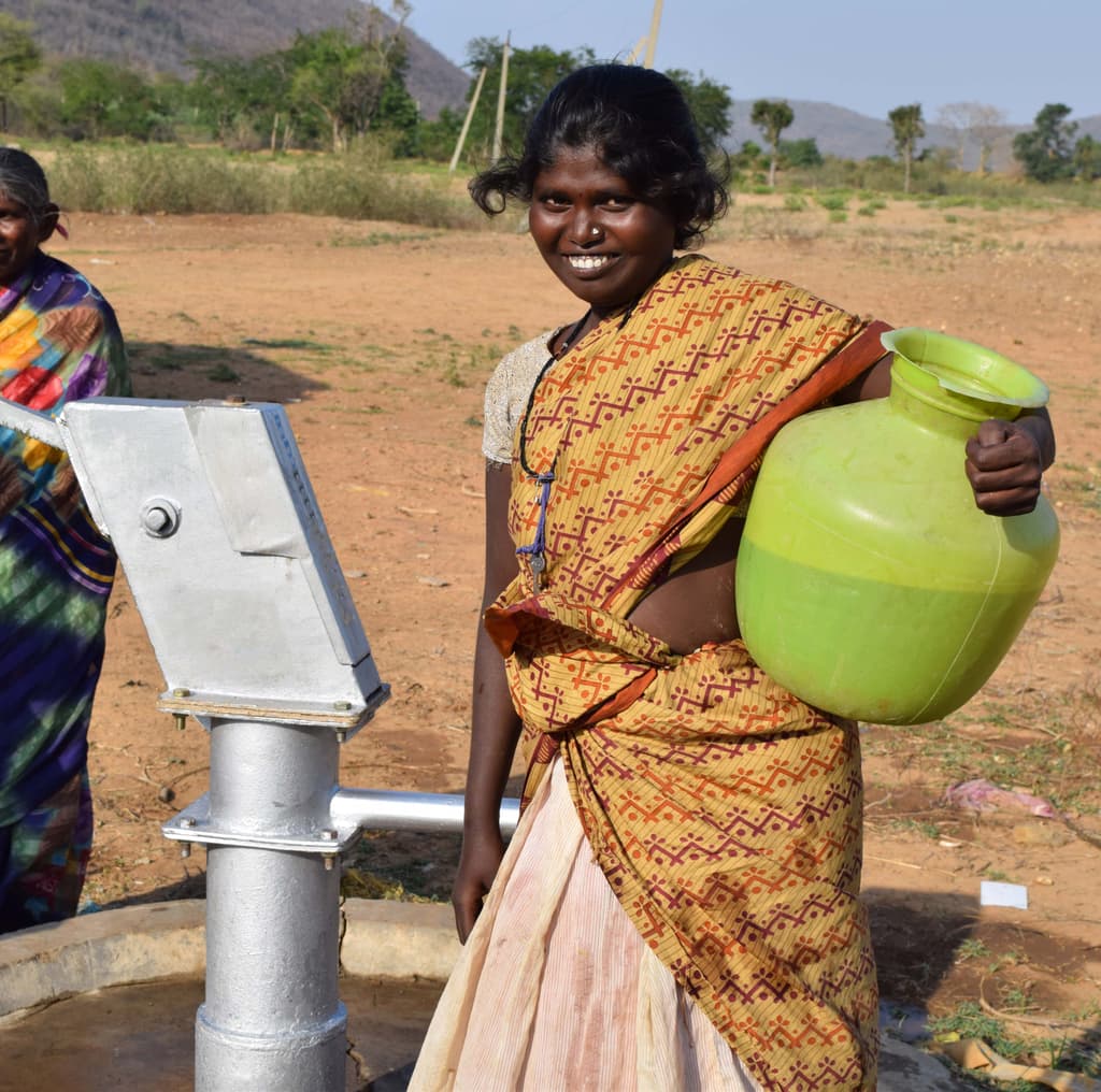 A completed village well project in Andhra Pradesh