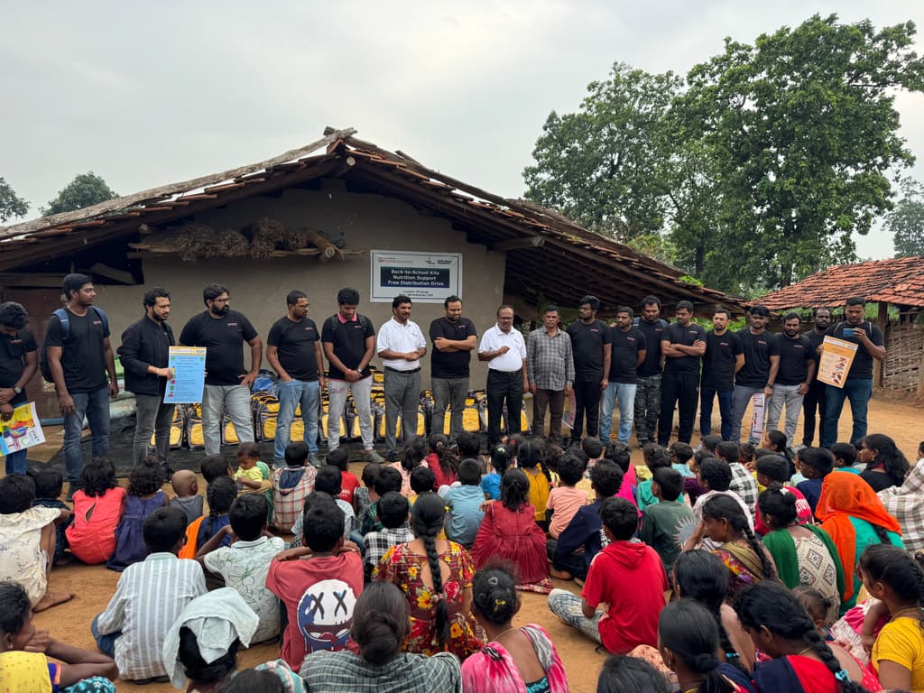 Volunteers working together on a community project